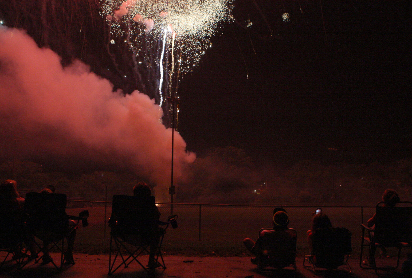 People watch fireworks